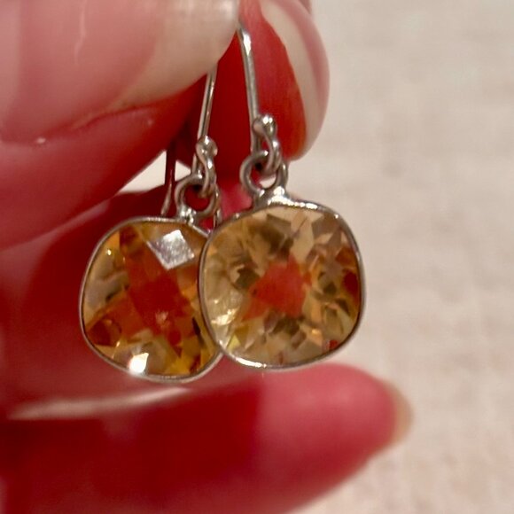 JTV Citrine Sterling Silver Earrings - Picture 2 of 4